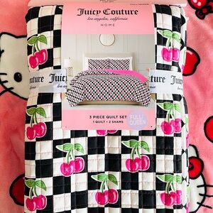 🍒🩷 SOLDRARE Juicy Couture Pink Cherries Quilt Set Size Full/Queen🩷🍒